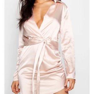 Satin Wrap Dress
